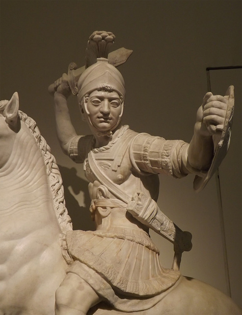 Detail of the Warrior on Horseback in the Naples Archaeological Museum, July 2012