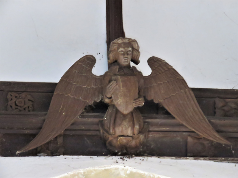 mere church, wilts , roof angel, c19