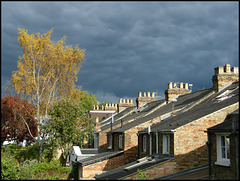 grey sky and chimneys