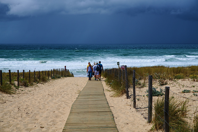 En route pour la plage.