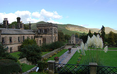 The terrace and remaining wing of Ilam Hall, Staffordshire
