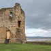 Flint Castle keep, The castle was on the bank of the River Dee.
