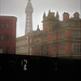 Blackpool town hall and the tower behind