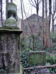 abney park cemetery, london.back of c19 building on bouverie road, lately a scout hall but once a chapel