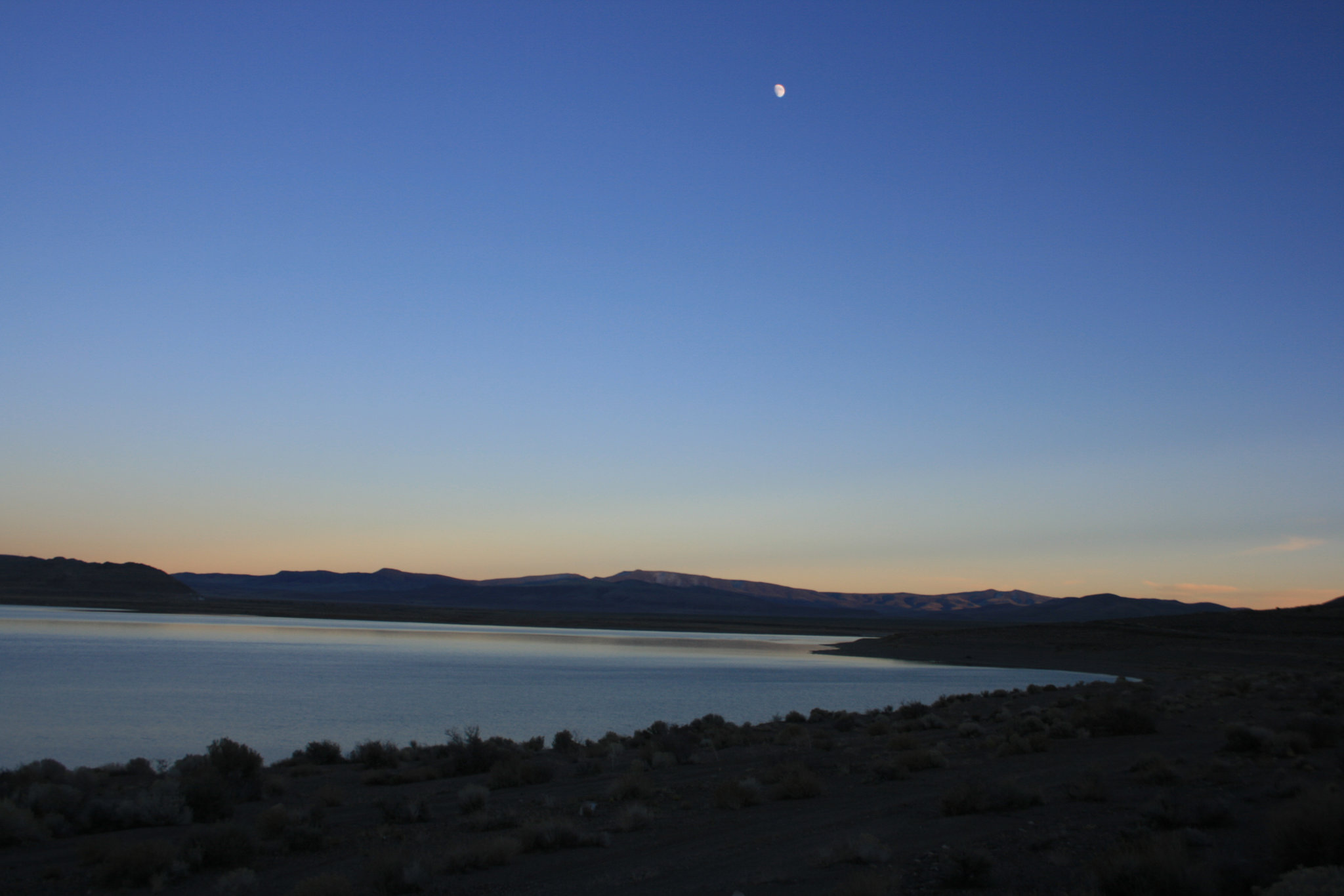 The Moon and Pyramid Lake