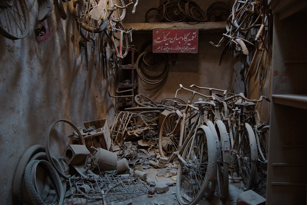 Abandoned bicycle workshop