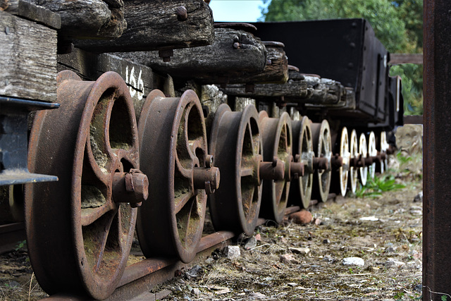 Slate slab wagons from Oakeley Quarry, Blaenau Ffestiniog.