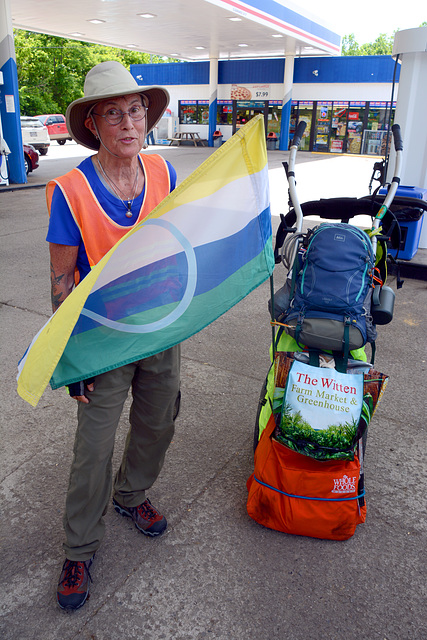 She flys an alternative-energy flag