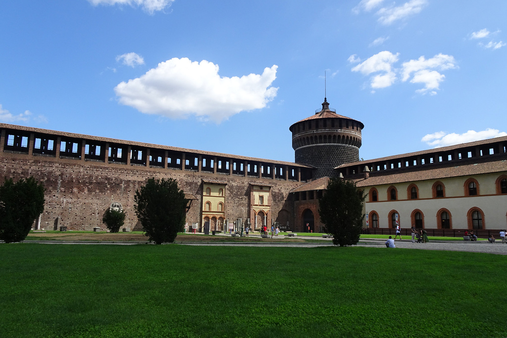 Round Tower At Castello Sforzesco