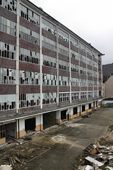 Hauptgebäude von der Bandbrücke aus (Zwiebackfabrik Brandt, Hagen-Westerbauer) / 26.02.2017