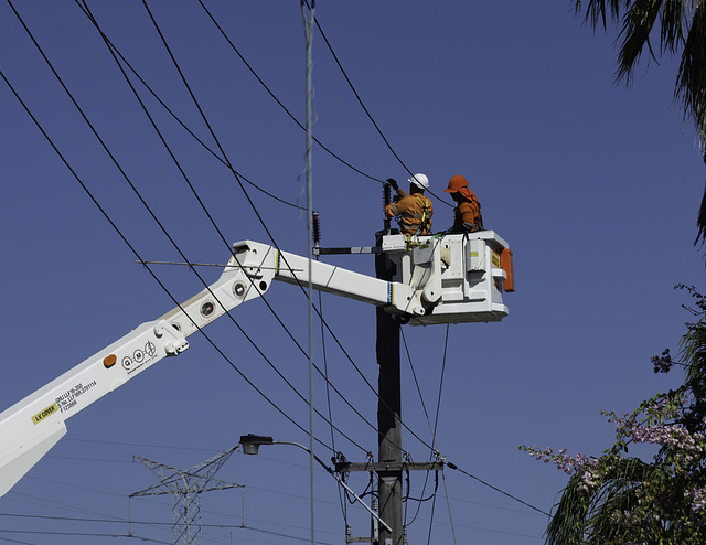 Rebuilding the pole.