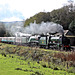 Maunsell SR class V Schools 4-4-0 926 REPTON+A4 4-6-2 60009 UNION OF SOUTH AFRICA with 1J59 11.50 Heywood - Rawtenstall at Irwell Vale ELR 19th October 2019.