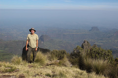 Steve on the escarpment edge in the Simien Mountains