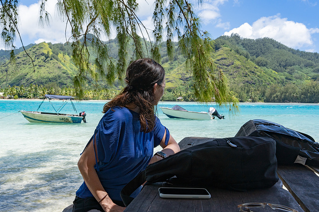 Settling down at a beach-side table at Coco Beach Restaurant