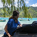 Settling down at a beach-side table at Coco Beach Restaurant