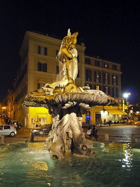 Roma, Barberini Square. The Tritone Fountain (Gian Lorenzo Bernini, 1642-43)