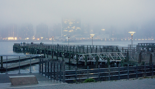 Spring mist, East River
