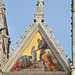 Italy, The Top of the Left Nave Facade of the Duomo di Siena