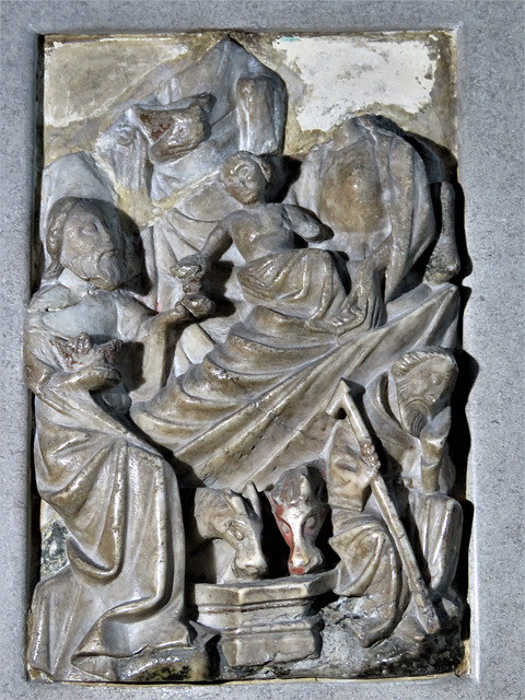 mere church, wilts , c15 alabaster nativity retable