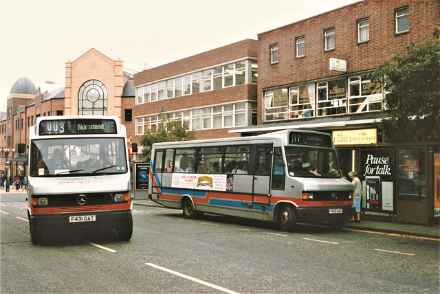 East Yorkshire Scarborough & District 431 (F431 GAT) and 428 (F428 GAT) in Scarborough – 12 August 1994 (236-7)