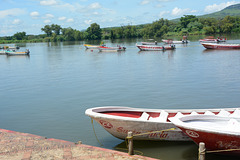 Mexico, Boats on the Grijalva River awaiting Customers for a Trip to Sumidero Canyon