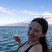 Birthday drink looking out over the island of Tahiti