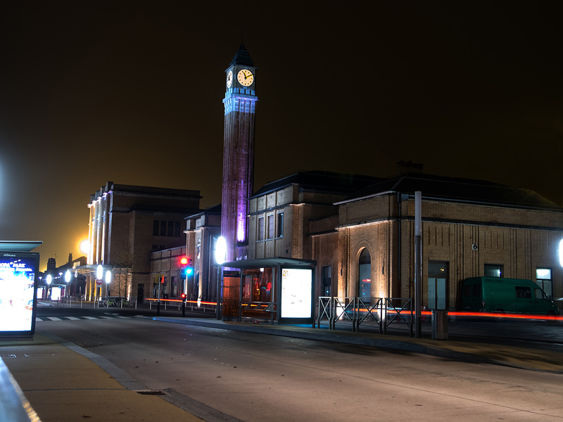 BELFORT; La Gare SNCF de nuit.