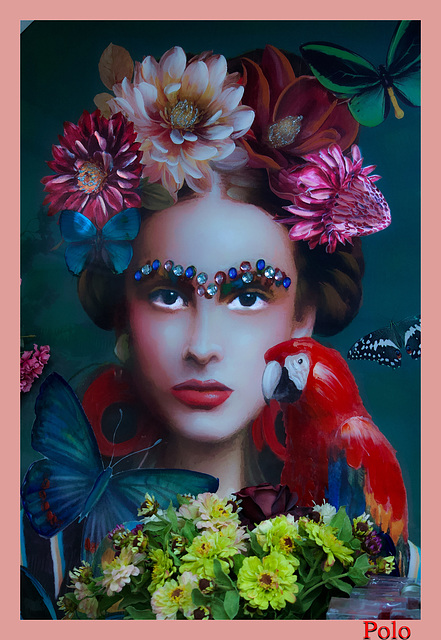 Frida Khalo con flores (II) + (2Notas)