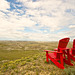 red chairs at badlands viewpoint