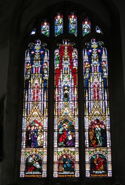 mere church, wilts ,c19 glass by holiday for powells, 1865