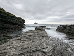 Trebarwith strand beach