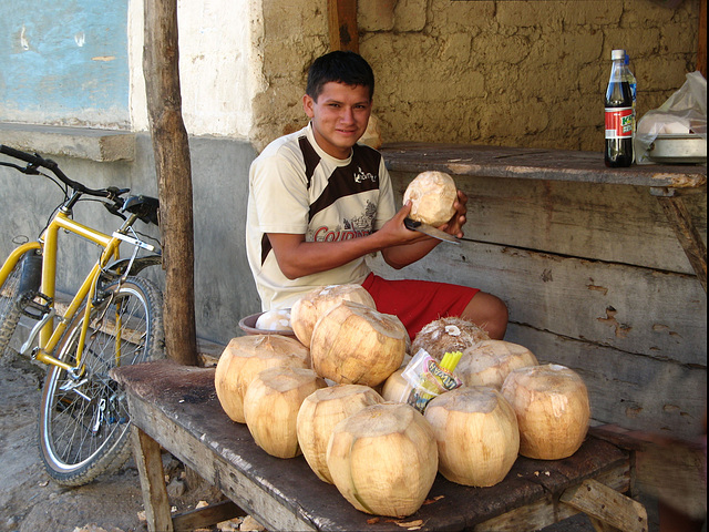 A coconut vendor's smile from Chanchamayo  Peru
