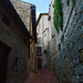 Italy, San Gimignano, Narrow Street in Medieval Town