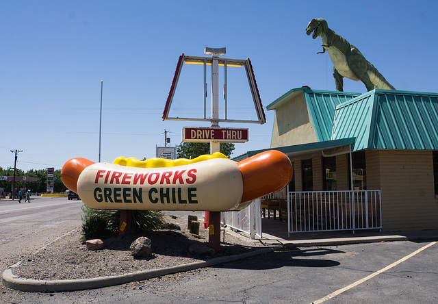 Dino and hot dog