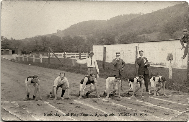 Ernest Gets Ready to Sprint, May 27, 1910