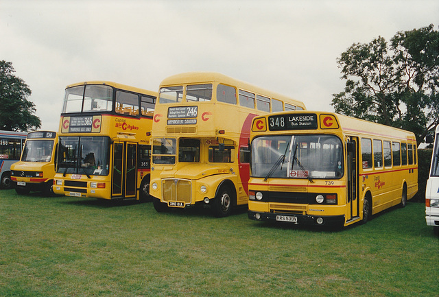 Capital Citybus line up at Showbus - 26 Sep 1993 (205-8)