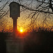 Sonnenuntergang bei einem alten Wegkreuz - Sunset at an old wayside cross