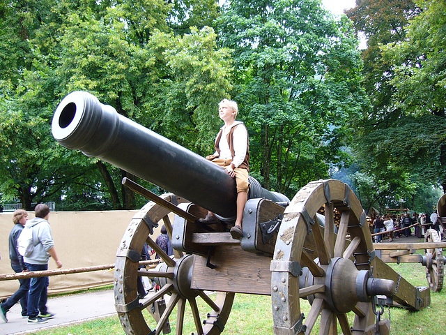 Michel auf der Kanone