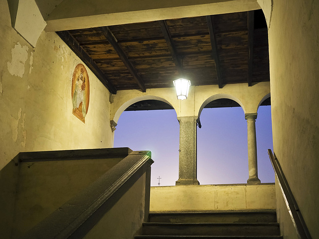 The staircase towards the cloister