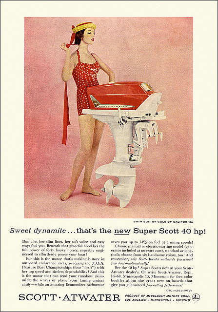 Scott-Atwater Boat Motor Ad, 1958