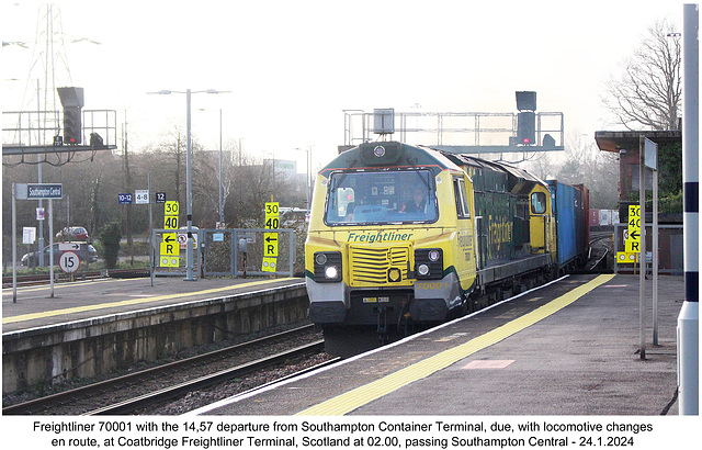 Freightliner 70001 Southampton Central 24 1 2024