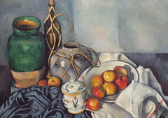 Detail of Still Life with Apples by Cezanne in the Getty Center, June 2016