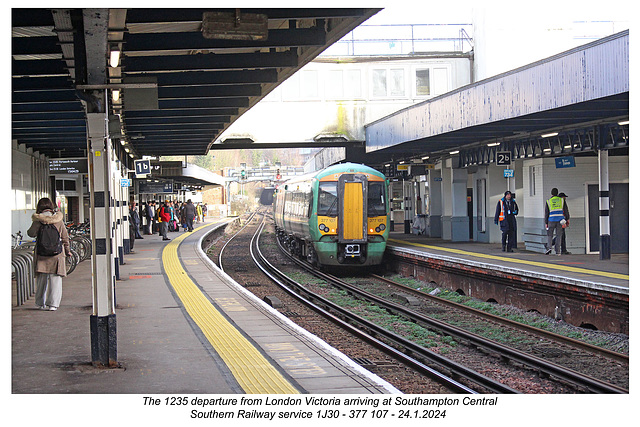 Southern Railway 377 107 Southampton Central 24 1 2024