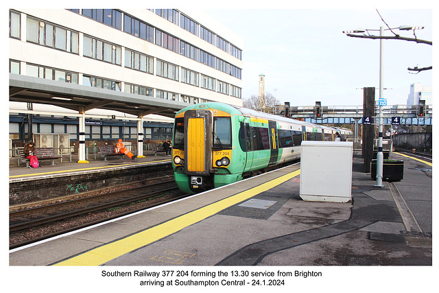 Southern Railway 377 204 Southampton Central 24 1 2024
