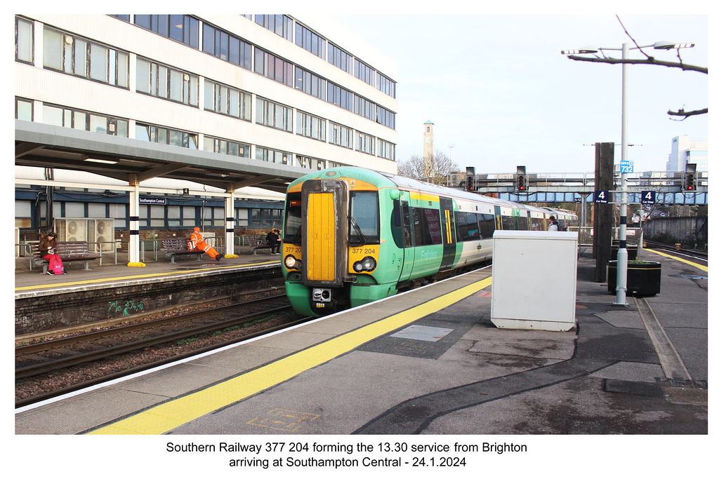 Southern Railway 377 204 Southampton Central 24 1 2024