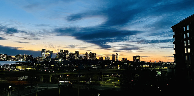 Boston skyline sunset 1