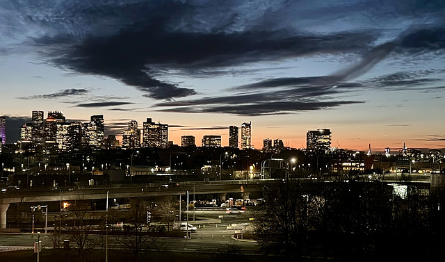 Boston skyline sunset 2