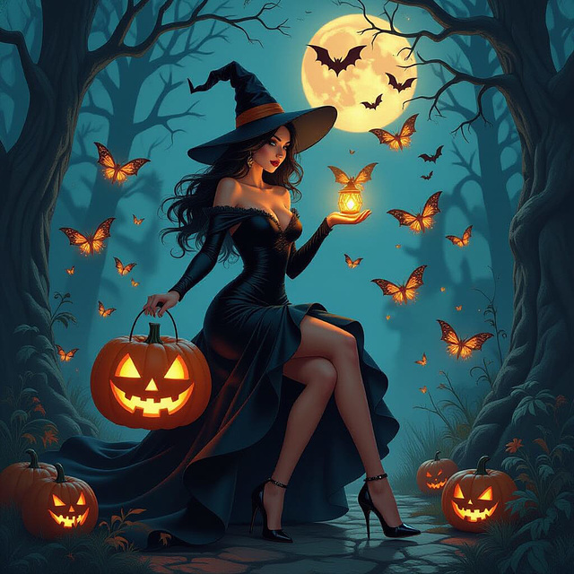 La jolie sorcière d'Halloween **IA-KI********