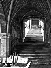 The staircase of Villa Piatti in the hamlet of Roreto, Quittengo (Biella)