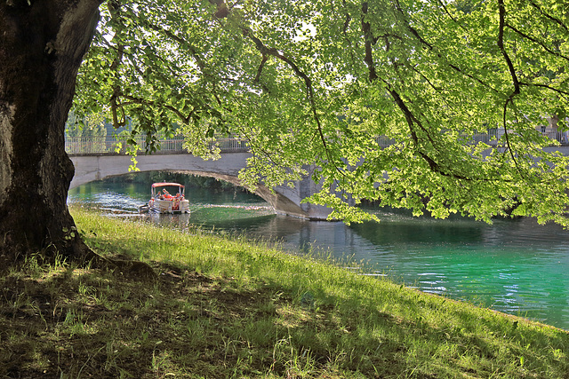 Rheinau - Ausblick zur Brücke am Klosterplatz